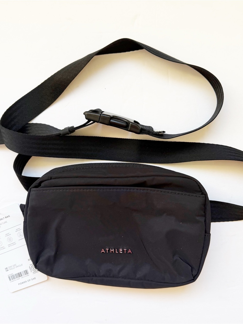 Athleta Black Waist Bag with Subtle Logo